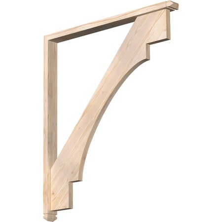 Merced Arts And Crafts Smooth Bracket W/ Offset Brace, Douglas Fir, 3 1/2W X 42D X 48H